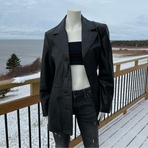 Vintage DANIER Black Genuine Leather Blazer Jacket Buttery Soft